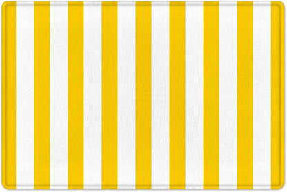 White and Yellow Striped Shower Curtain Sets with Rugs Geometric Patterns Vertical Stripe Fabric Shower Curtain with Hooks Modern Farmhouse Bathroom Curtains Shower Set, 70x70 inches