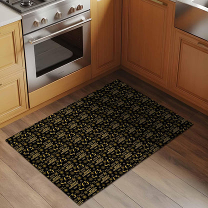 Christmas Winter 2x3 Area Rugs for Living Room, Snowflake Xmas Flower Yellow Black Non Slip Floor Mat Washable Low-Profile Indoor Carpet for Bedroom, Dining Room, Bathroom