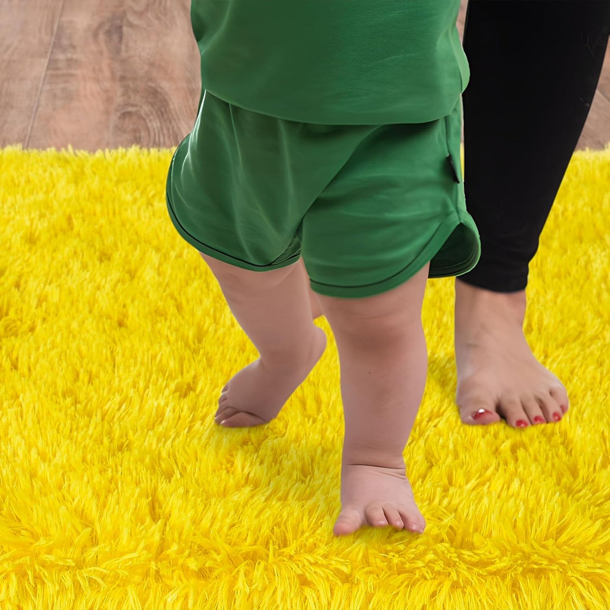 Soft Shag Rugs for Bedroom, Fluffy Washable 4x6 Yellow