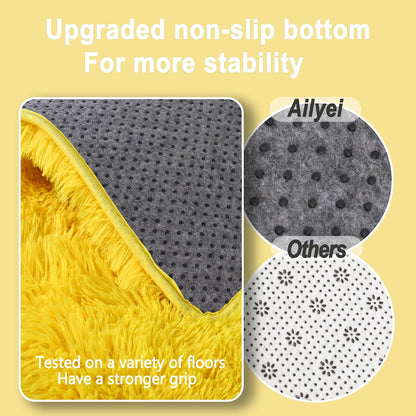 Soft Shag Rugs for Bedroom, Fluffy Washable 4x6 Yellow