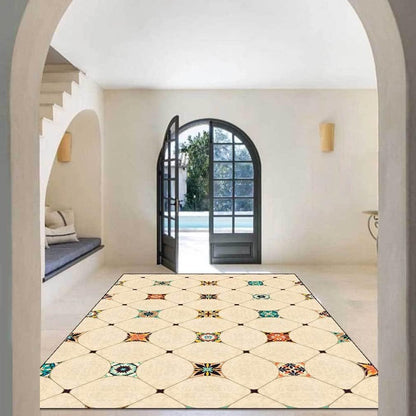 Modern Abstrac Area Rug Geometry Carpet for Farmhouse Bedroom Large Living Room Rugs Indoor Outdoor Door Mats Soft Non Slip Courtyard Kitchen Runner Decor Carpets 4.2' X 6.2'/Yellow