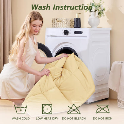 Full Comforter Set with Sheets - 7 Pieces Bed in a Bag Yellow Bedding Sets