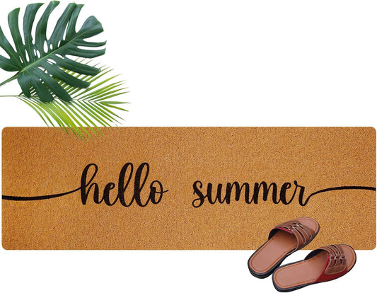 48''x16'' Long Doormat for Entrance Entry,Hello Summer,Yellow