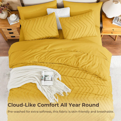 Queen Comforter Set with Sheets, 7 Pieces Boho Bed in a Bag