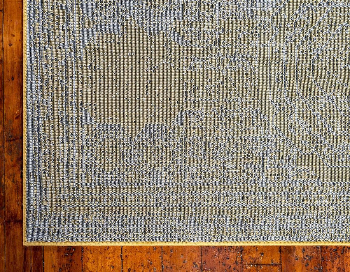 Bromley Collection Area Rug - Wells (7'10" x 10' Rectangle, Yellow/ Ivory)