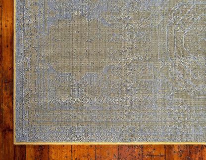 Bromley Collection Area Rug - Wells (7'10" x 10' Rectangle, Yellow/ Ivory)