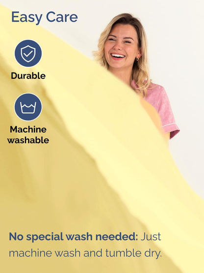 Extra Deep Split King Sheet Set - 7 Piece Breathable & Cooling - Yellow