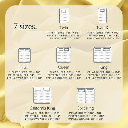 Twin XL Sheets Set, Cooling & Soft Deep Pocket Bed Sheets, 3PC