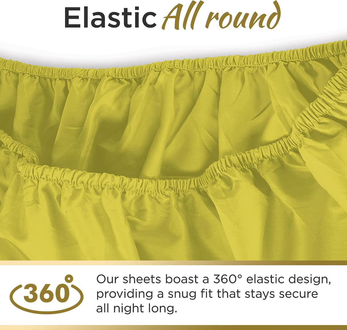 Twin XL Microfiber Fitted Sheet, 15" Deep Pocket, Yellow, 3 PC Set
