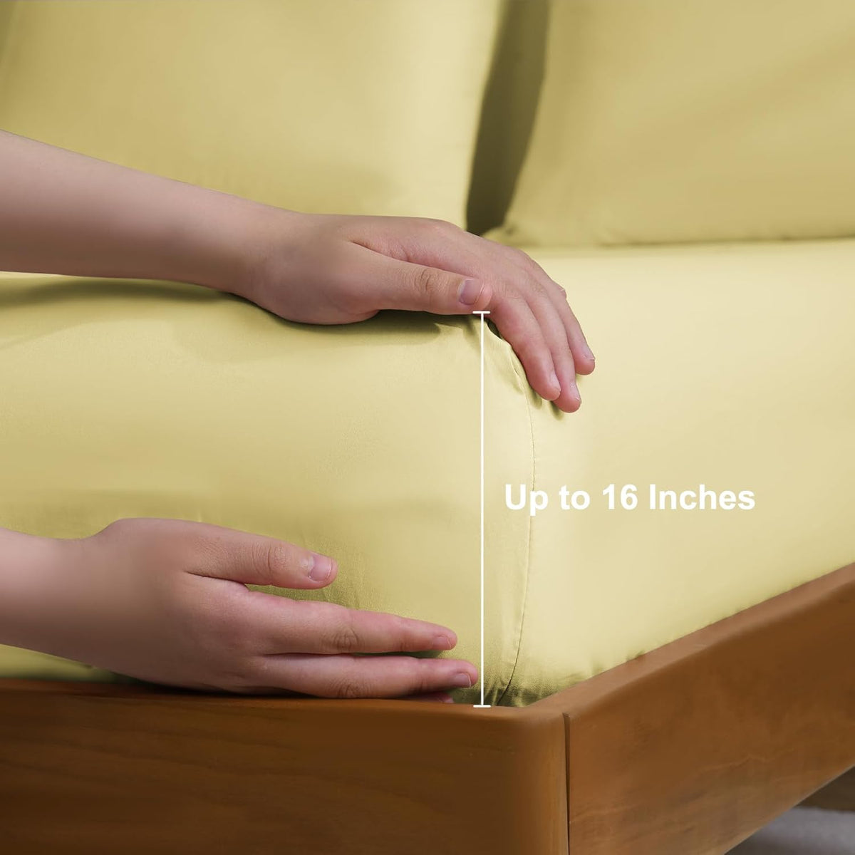 Bedding Full Sheets Set - Soft Bed Sheets - Cooling Breathable Bedding Set with 16" Deep Pocket (4 Pieces, Full, Pineapple Yellow)