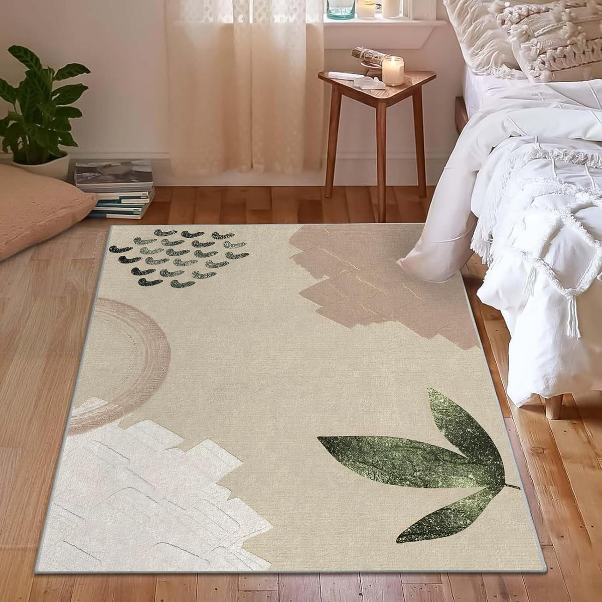 Home Decor Aesthetics Area Rug – Premium Low Pile Non-Slip Carpet for Living Room, Bedroom & Office – Abstract Three-Dimensional,Washable Contemporary Home Decor Rug Yellow