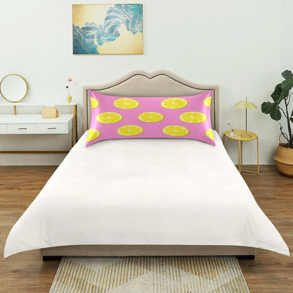 Yellow Lemon Slices Satin Pillowcase, Softer Than Silk Pillow Cases - Smooth Cooling Satin Pillow Cover with Envelope Closure, Standard Size (20"x26")
