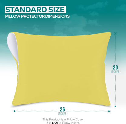 Set of 2 Pillow Protectors with Zipper Standard Size, Pillow Covers