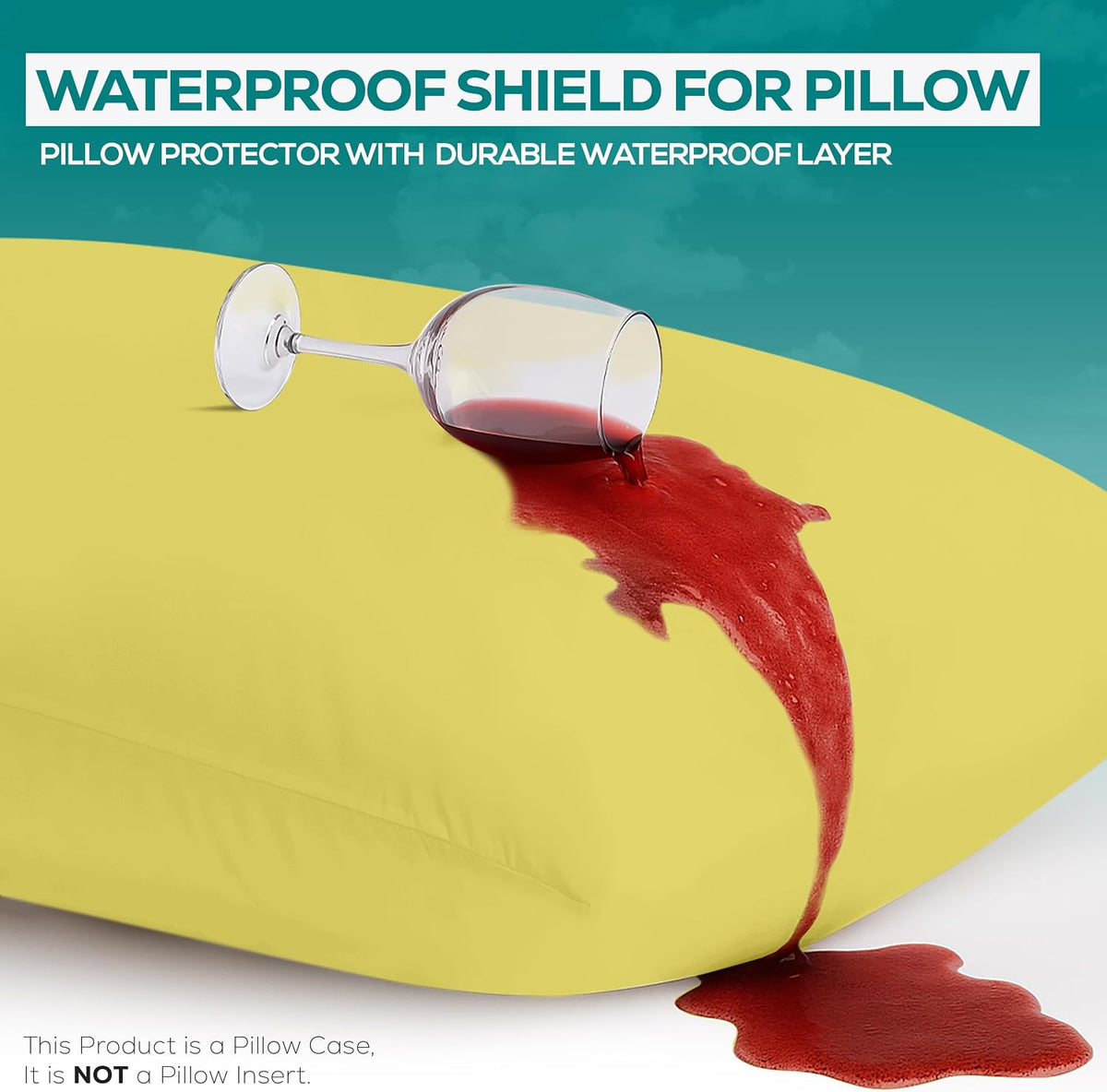Set of 2 Pillow Protectors with Zipper Standard Size, Pillow Covers