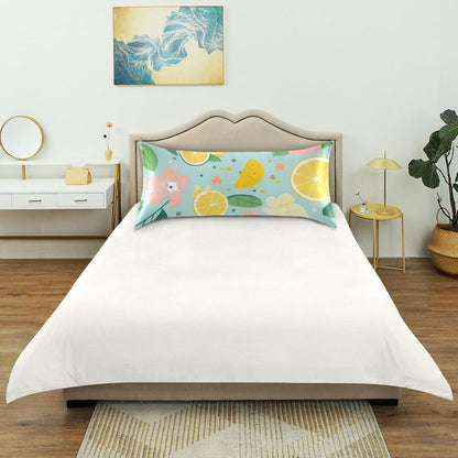 Yellow Lemon Floral Satin Pillowcase for Hair and Skin Body Bed Pillow Pillowcases Standard Size 20"X26" Super Soft Pillow Case with Envelope Closure for Women