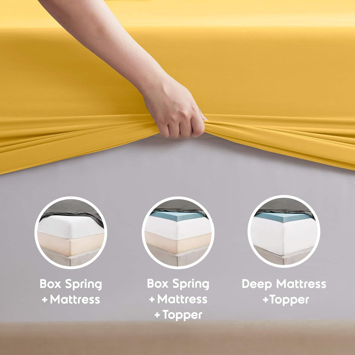 Twin XL Bed Sheet Set - Yellow - Instantly Soft Microfiber, No Break-in Wash - 4-Piece Deep Pocket Sheets & Pillowcases, Stays Put All Night