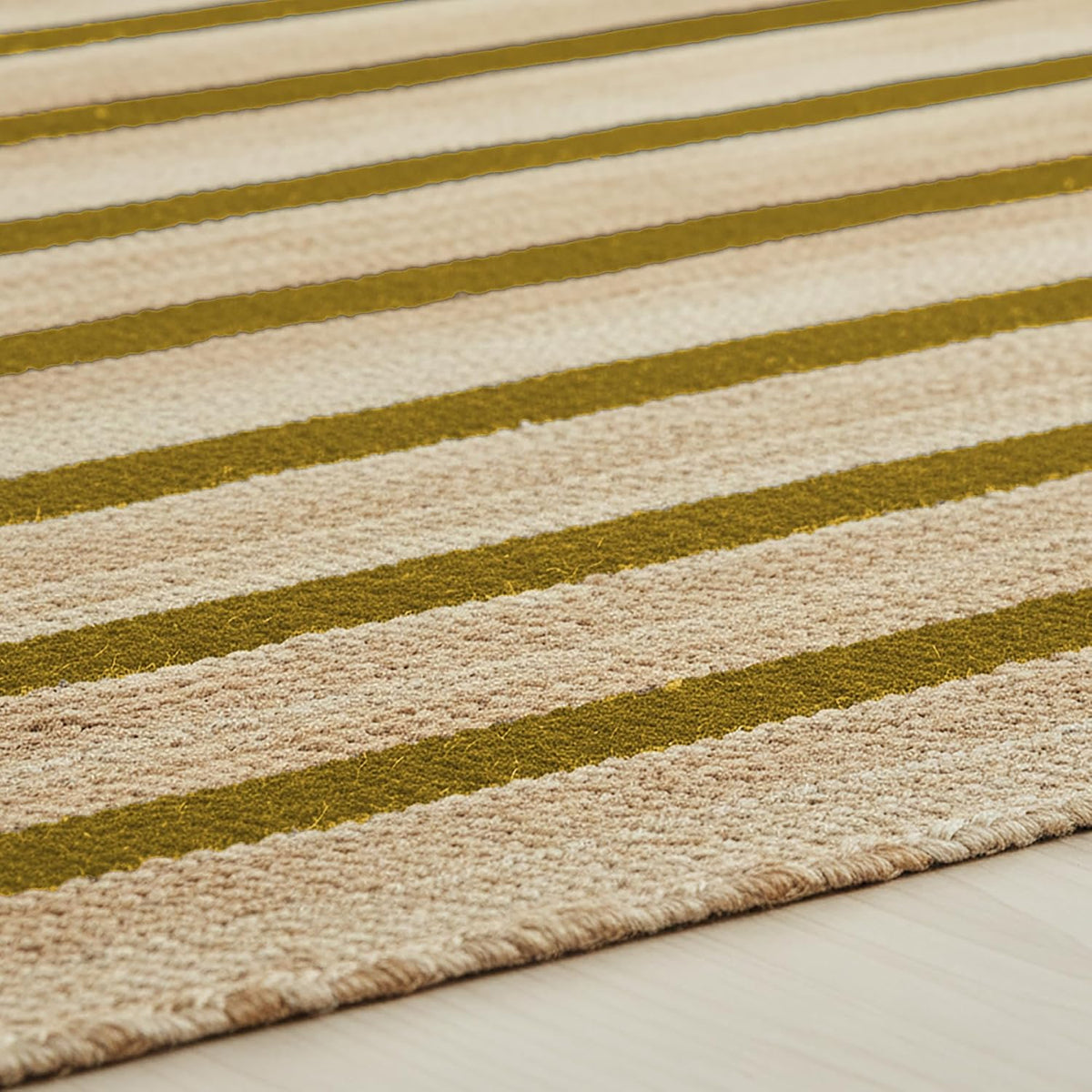 Runner Jute Rug 2.6x8 Hand Woven Jute Braided Yellow Striped Pattern Rug Thick 0.27" Ideal for Runner Areas Rugs for Hallway, Kitchen, Entryways Laundry Boho Carpets Home Décor