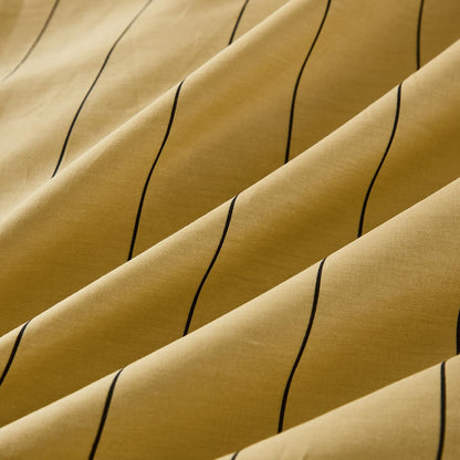 Yellow Striped Pillowcases, 100% Cotton Pillow Cases, Queen Size Pillowcases, Luxury Linen Like Pillowcase, Soft Breathable Pinstripe Pillow Covers, Set of 2