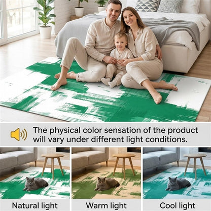 Minimalist Abstract Art Texture Area Rug 5x7 Modern Bright Yellow White Indoor Rugs for Livingroom Bedroom Dining Room Soft Washable Non Slip Low Pile Carpet Under Table Nursery Farmhouse Mats Decor