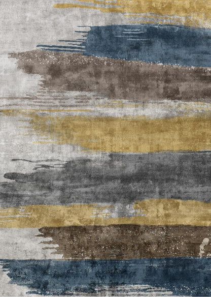 Ciicool Washable Area Rug 2x3 Entryway Rug, Modern Abstract Entry Mat Blue