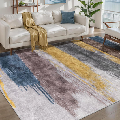 Ciicool 4x6 Area Rugs for Living Room, Modern Abstract Washable Rug Yellow