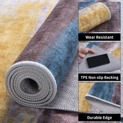 Ciicool 8x10 Area Rugs for Living Room, Modern Abstract Washable Rug Yellow