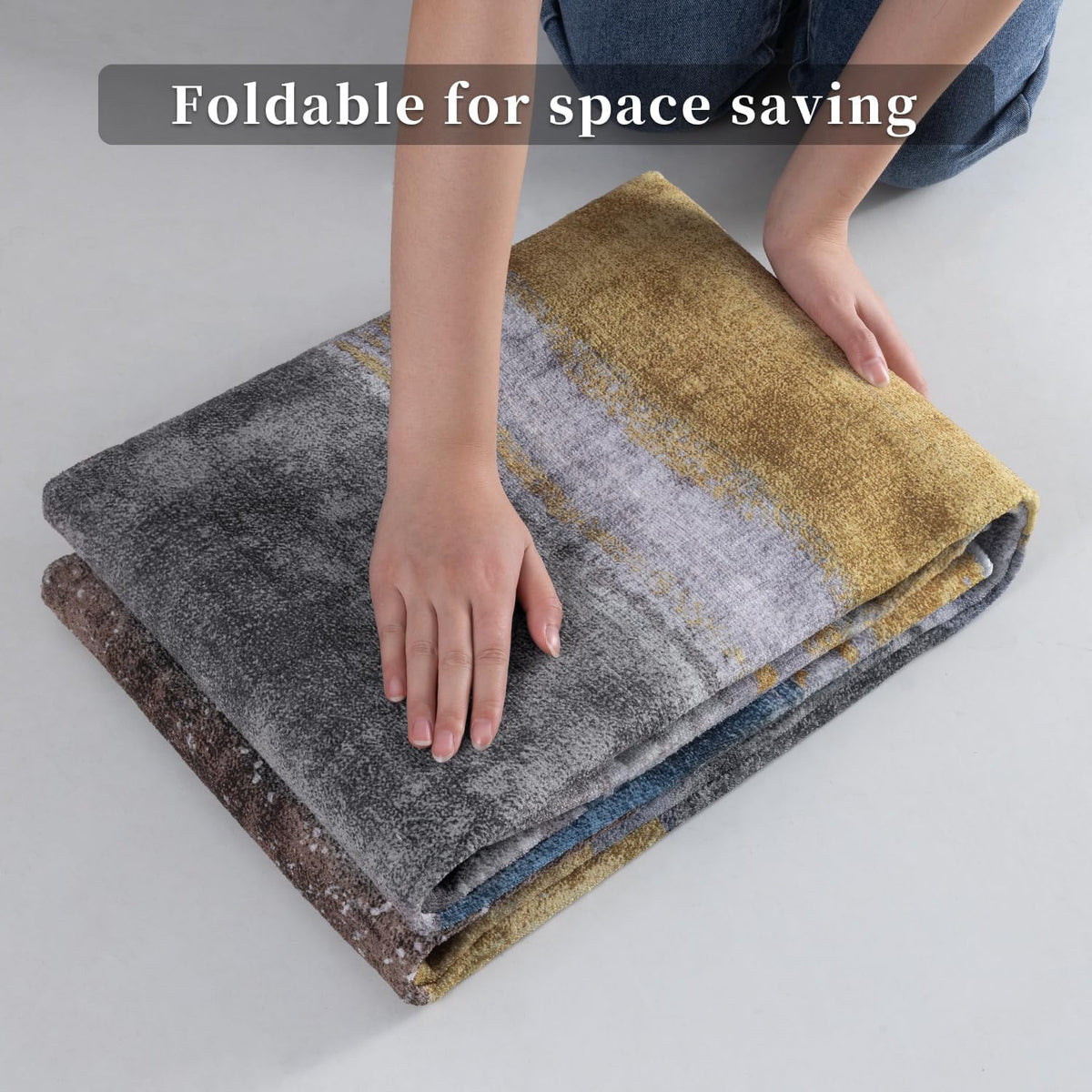 Ciicool 8x10 Area Rugs for Living Room, Modern Abstract Washable Rug Yellow