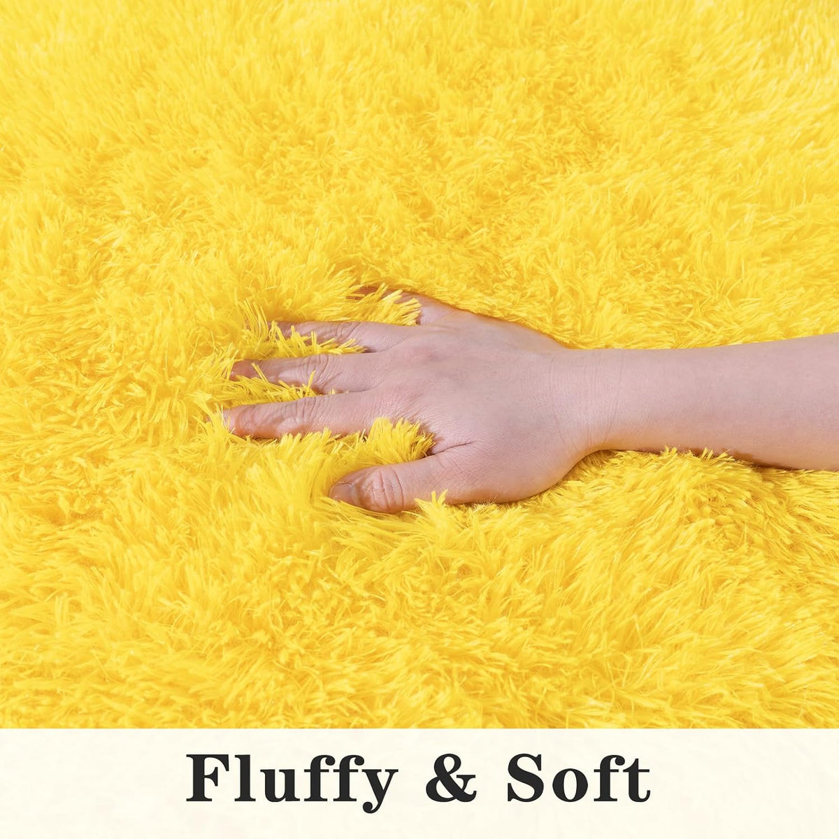 Dssimo Yellow Rug for Bedroom Living Room, 4x6 Soft Shaggy Area Rugs