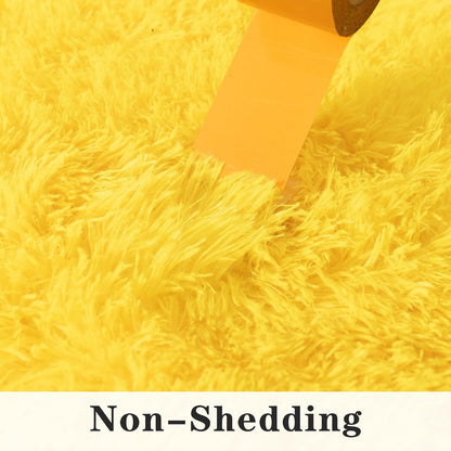 Dssimo Yellow Rug for Bedroom Living Room, 4x6 Soft Shaggy Area Rugs