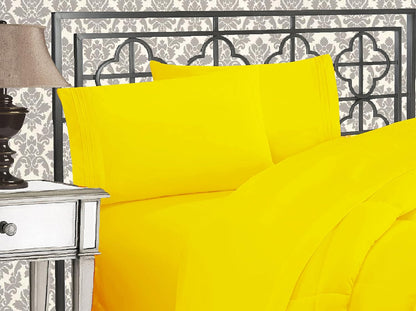Wrinkle & Fade Resistant 1500 Premium Hotel Quality Microfiber Ultra Soft Luxurious 2-Piece Pillowcases, Standard Size, Yellow
