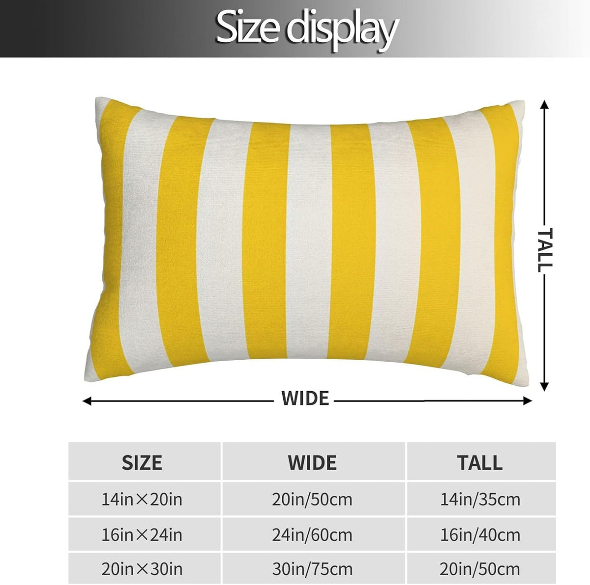 Lemon Yellow Stripes Standard Pillowcases Sets of 2, Ultra Soft Microfiber Plush Pillow Cases 14"X20" Comfort Decorative Throw Pillow Cover with Hidden Zipper for Bedroom, Sofa, Couch