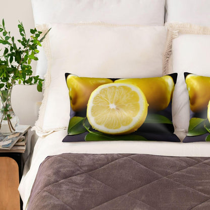 Satin Pillowcase for Hair and Skin Silk Pillow Cases Queen Size Satin Pillow Cover 20x30 Inches Yellow Lemon Pillowcases with Zipper Cooling Pillow Cases Gifts for Women Men