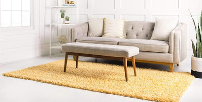 Davos Shag Collection Area Rug - Solid (5' 3" x 8' Rectangle, Sun Yellow)