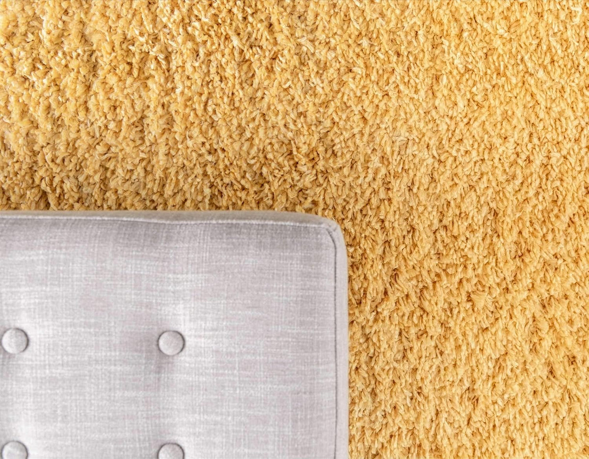 Davos Shag Collection Area Rug - Solid (5' 3" x 8' Rectangle, Sun Yellow)