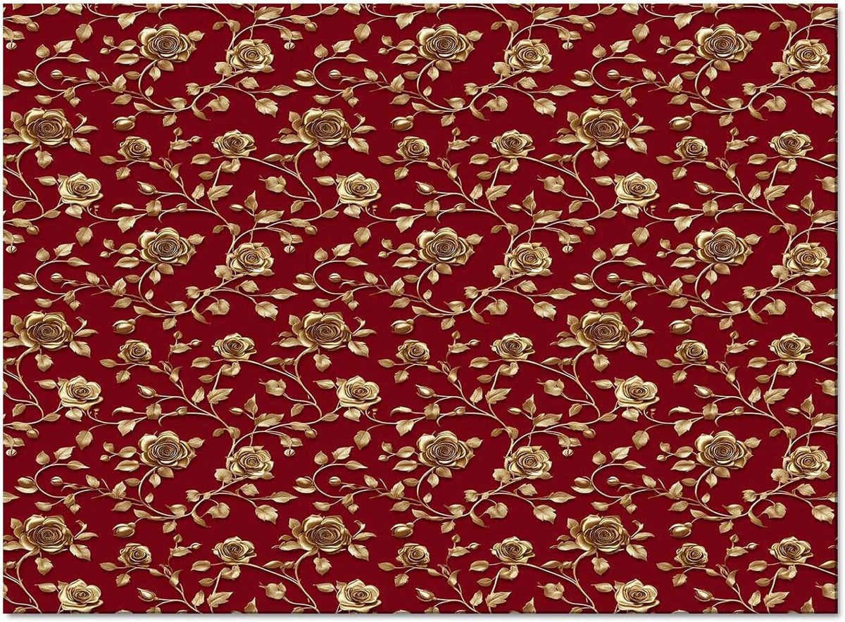 Christmas Floral Red Area Rug for Living Room 2x3 Modern Rug Washable Abstract Area Rug Large Non Slip Winter Xmas Yellow Flowers Floor Carpet Mat Soft Indoor Rug for Bedroom Nursery Office