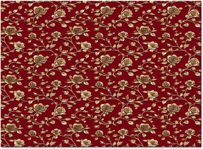 Christmas Floral Red Area Rug for Living Room 2x3 Modern Rug Washable Abstract Area Rug Large Non Slip Winter Xmas Yellow Flowers Floor Carpet Mat Soft Indoor Rug for Bedroom Nursery Office