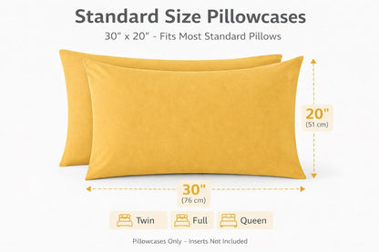 Standard Microfiber Pillowcases Set of 2, 20"x30" (Spicy Mustard)
