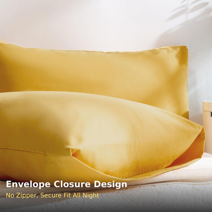 Standard Microfiber Pillowcases Set of 2, 20"x30" (Spicy Mustard)
