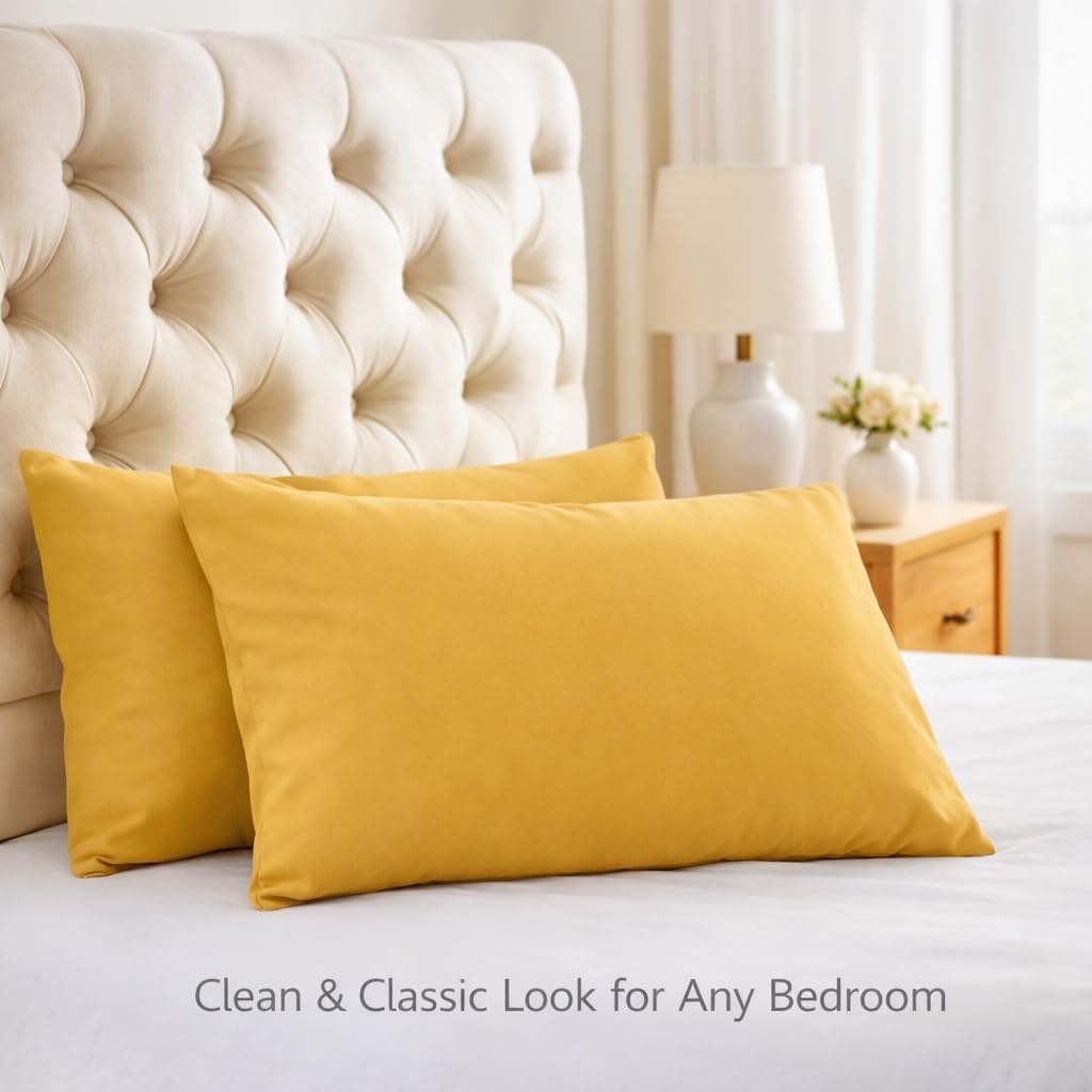Standard Microfiber Pillowcases Set of 2, 20"x30" (Spicy Mustard)