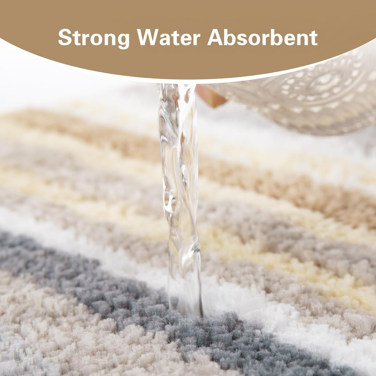 2 Piece Bathroom Rug Set, Non-Slip Microfiber Bath Mat