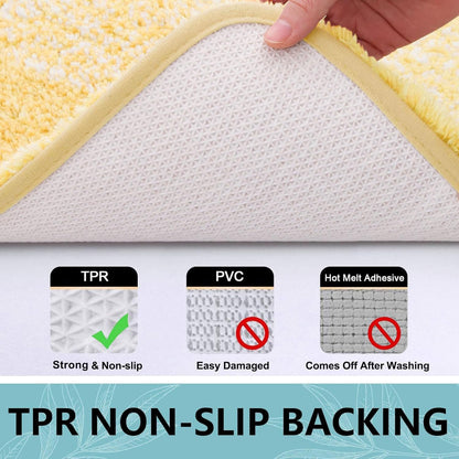 Microfiber Bathroom Rugs, Shaggy Soft Absorbent Bath Rug, 47x24