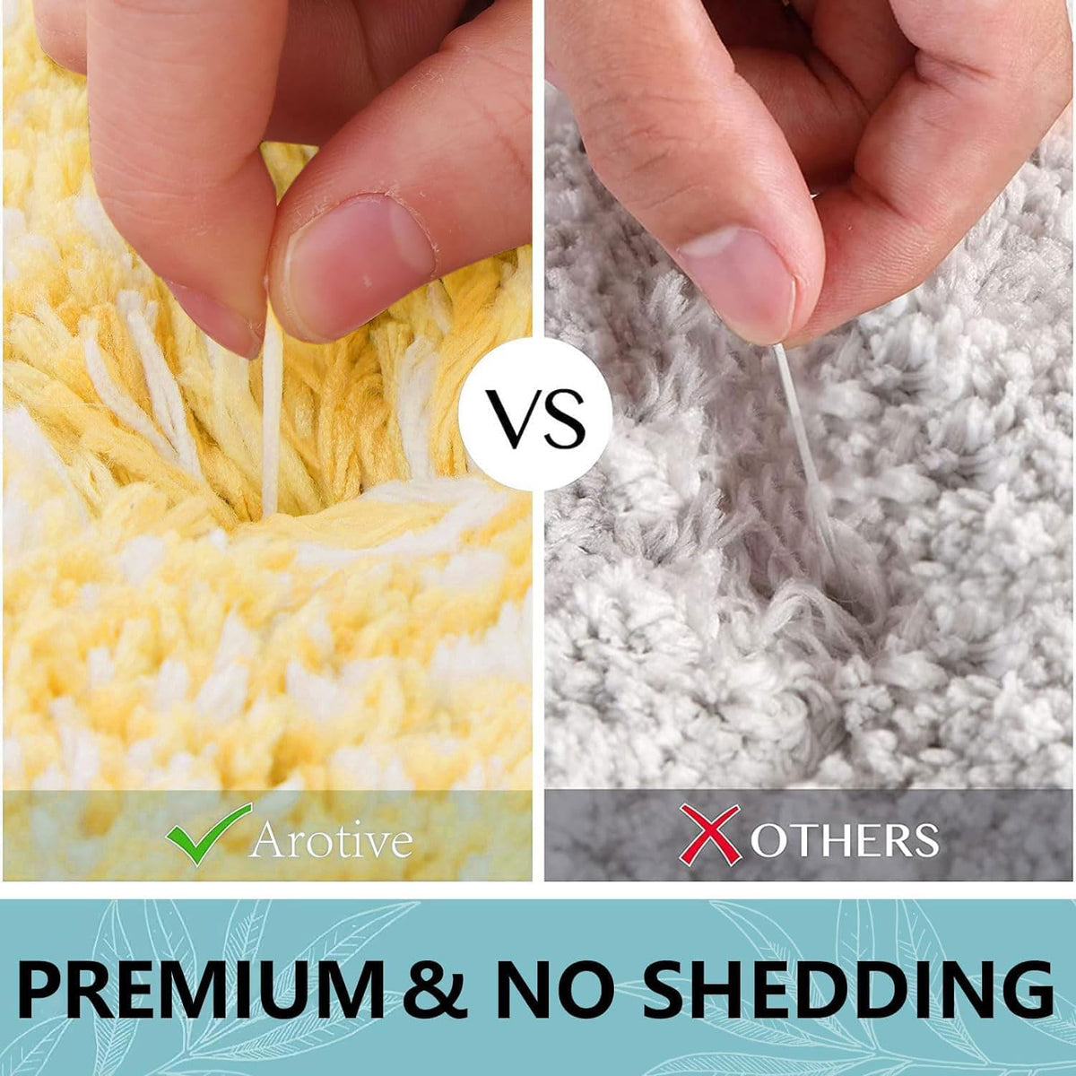 Microfiber Bathroom Rugs, Shaggy Soft Absorbent Bath Rug, 47x24