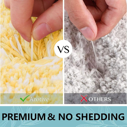 Microfiber Bathroom Rugs, Shaggy Soft Absorbent Bath Rug, 47x24
