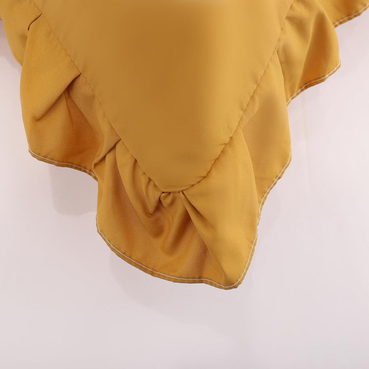 Mustard Yellow Pillowcases QueenPillowcases Set of 2 Ruffle Pillow Shams Cute Pillow Covers Solid Ruffled Fringe Design Yellow Shabby Chic Pillowcases 2 Pack