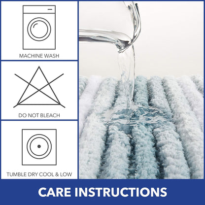 Striped Bathroom Rug Mat, Super Soft Extra Absorbent Shag Bath Mat Rug, Perfect Plush Carpet Mat for Shower and Bathroom, Machine Washable, Non Slip, 27”x48” Yellow