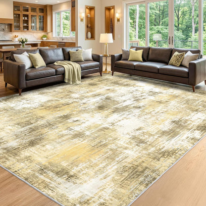 5x7Ft Living Room Area Rugs Anti-Slip Abstract Rug Stain-Resistant Carpet