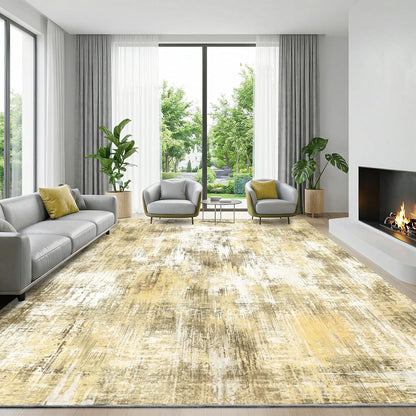 5x7Ft Living Room Area Rugs Anti-Slip Abstract Rug Stain-Resistant Carpet