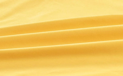 Wrap Around Solid Microfiber Luxury Hotel Quality Fabric Bedroom Gathered Ruffled Bedding Bed Skirt 14 Inch Drop (Queen, Yellow)