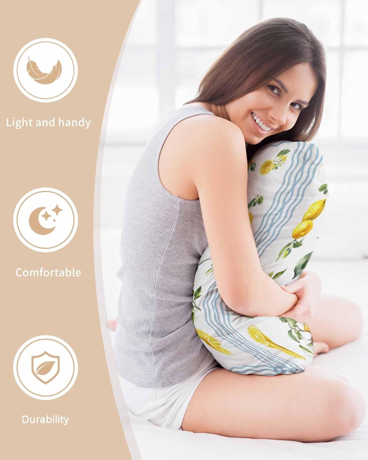 Satin Pillowcase for Hair and Skin Standard Size 2 Pack Summer Lemon Satin Pillow Case Soft Cool Silk Flower Vase Wine Yellow Waves Stripes Pillowcases with Hidden Zipper Throw Pillow Covers 20x26