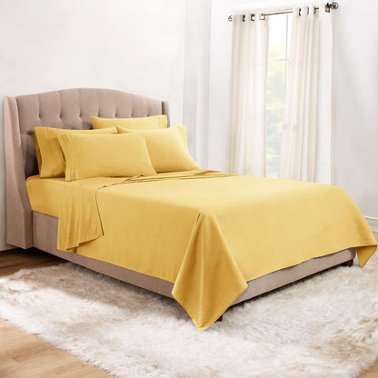Twin XL Sheets, 5 Piece Set - Hotel Luxury Bed Sheets, Super Soft Bedding Set, Twin XL Size, Mellow Yellow